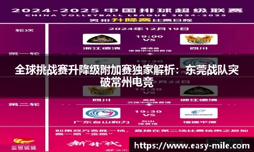 全球挑战赛升降级附加赛独家解析：东莞战队突破常州电竞